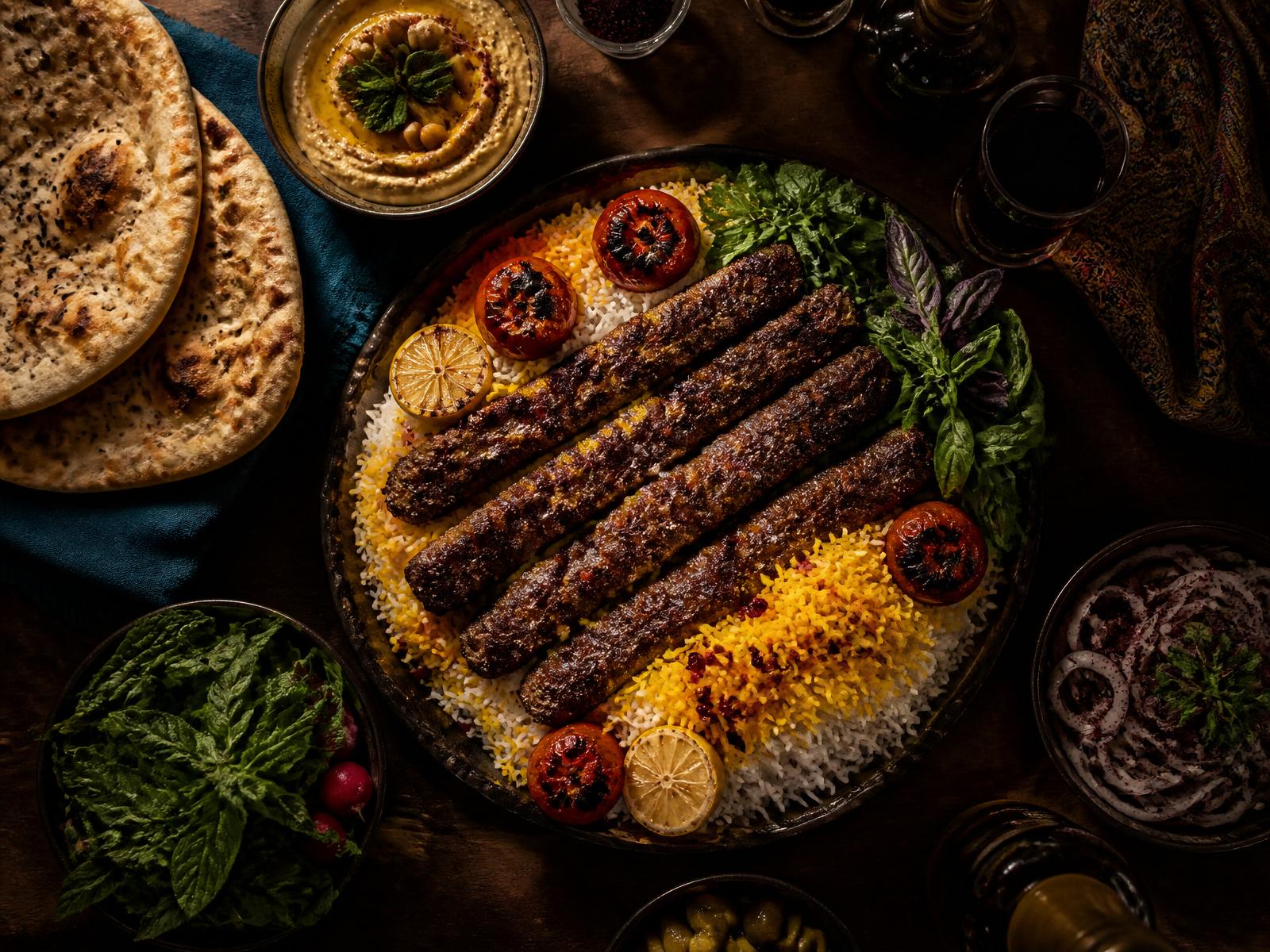 Persian kabab feast at Patogh Restaurant